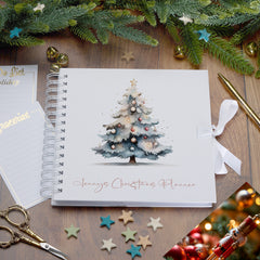 Personalised Christmas Planner Book With Watercolour Tree