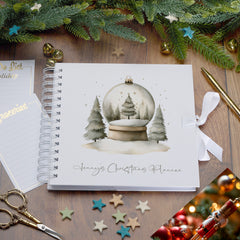 Personalised Christmas Planner Book With Decorative Snow Globe