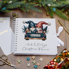 Personalised Christmas Planner Book With Gnomes for couple