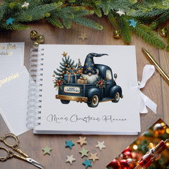 Personalised Christmas Planner Book With Single Gnome