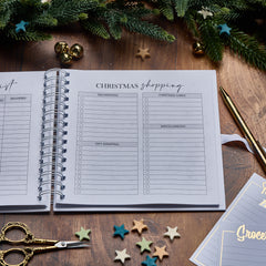 Personalised Christmas Planner Book With Decorative Baubles