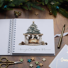 Personalised Christmas Planner Book With cozy Fireplace