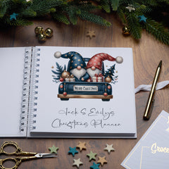 Personalised Christmas Planner Book With Gnomes for couple