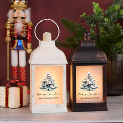 Personalised Christmas Light-Up Lantern Gift With Tree