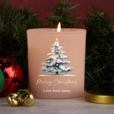 Personalised Christmas Pink Jar Candle With Tree