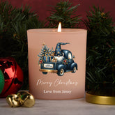 Personalised Christmas Pink Jar Candle With Gnome