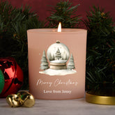 Personalised Christmas Pink Jar Candle With Globe