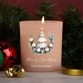 Personalised Christmas Pink Jar Candle With Decorative Baubles