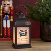 Personalised Christmas Light-Up Lantern Gift With Gnomes