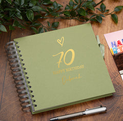 Personalised Love Heart Any age Birthday Multiple Colour Scrapbook, Guest Book or Photo Album Gift 16th, 18th, 21st, 30th, 40th, 50th, 60th, 70th, 80th