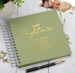 Personalised Daughter Multiple Colour Scrapbook Photo Album Gift With Sentiment