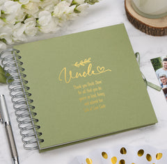 Personalised Uncle Multiple Colour Scrapbook or Photo Album Gift With Sentiment