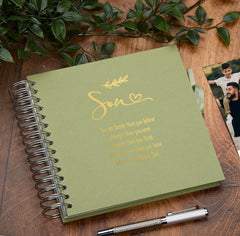 Personalised Son Multiple Colours Scrapbook or Photo Album Gift With Sentiment