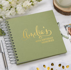 Personalised Any Name and Age Birthday Multiple Colour Scrapbook Photo Album