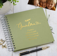 Personalised Grandma Multiple Colour Scrapbook or Photo Album Gift With Sentiment