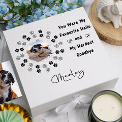 Personalised Pet Remembrance Box With Photo For Pet Lovers Custom Memorial Condolence & Memory Keepsake Sympathy Gift