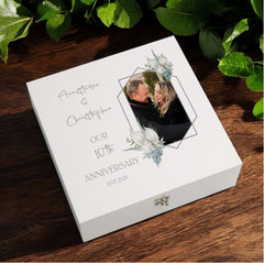 Personalised Custom Photo 10th Anniversary Keepsake Box Wedding Day Memory Gifts Married-Engaged Couple Gift