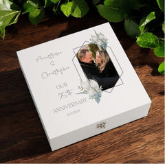 Personalised Custom Photo 25th Anniversary Keepsake Box Wedding Day Memory Gifts Married-Engaged Couple Gift