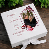 Personalised Custom Photo 40th Anniversary Keepsake Box Wedding Day Memory Gifts Married-Engaged Couple Gift