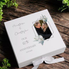 Personalised Custom Photo 60th Anniversary Keepsake Box Wedding Day Memory Gifts Married-Engaged Couple Gift