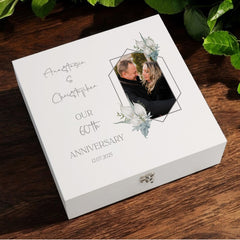 Personalised Custom Photo 60th Anniversary Keepsake Box Wedding Day Memory Gifts Married-Engaged Couple Gift