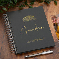 Personalised Large Grandma Photo Album With Sentiment Multiple Colours Photo Album ukgiftstoreonline Black 4x6 Inch Album