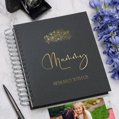 Personalised Large Mummy Photo Album With Sentiment Multiple Colours Photo Album ukgiftstoreonline Black 4x6 Inch Album