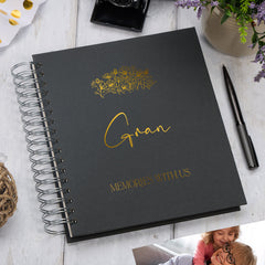 Personalised Large Gran Photo Album With Sentiment Multiple Colours Photo Album ukgiftstoreonline Black 4x6 Inch Album