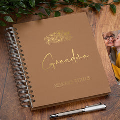 Personalised Large Grandma Photo Album With Sentiment Multiple Colours Photo Album ukgiftstoreonline Brown 4x6 Inch Album