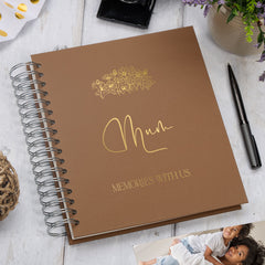 Personalised Large Mum Photo Album With Sentiment Multiple Colours