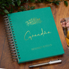 Personalised Large Grandma Photo Album With Sentiment Multiple Colours Photo Album ukgiftstoreonline Emerald Green 4x6 Inch Album