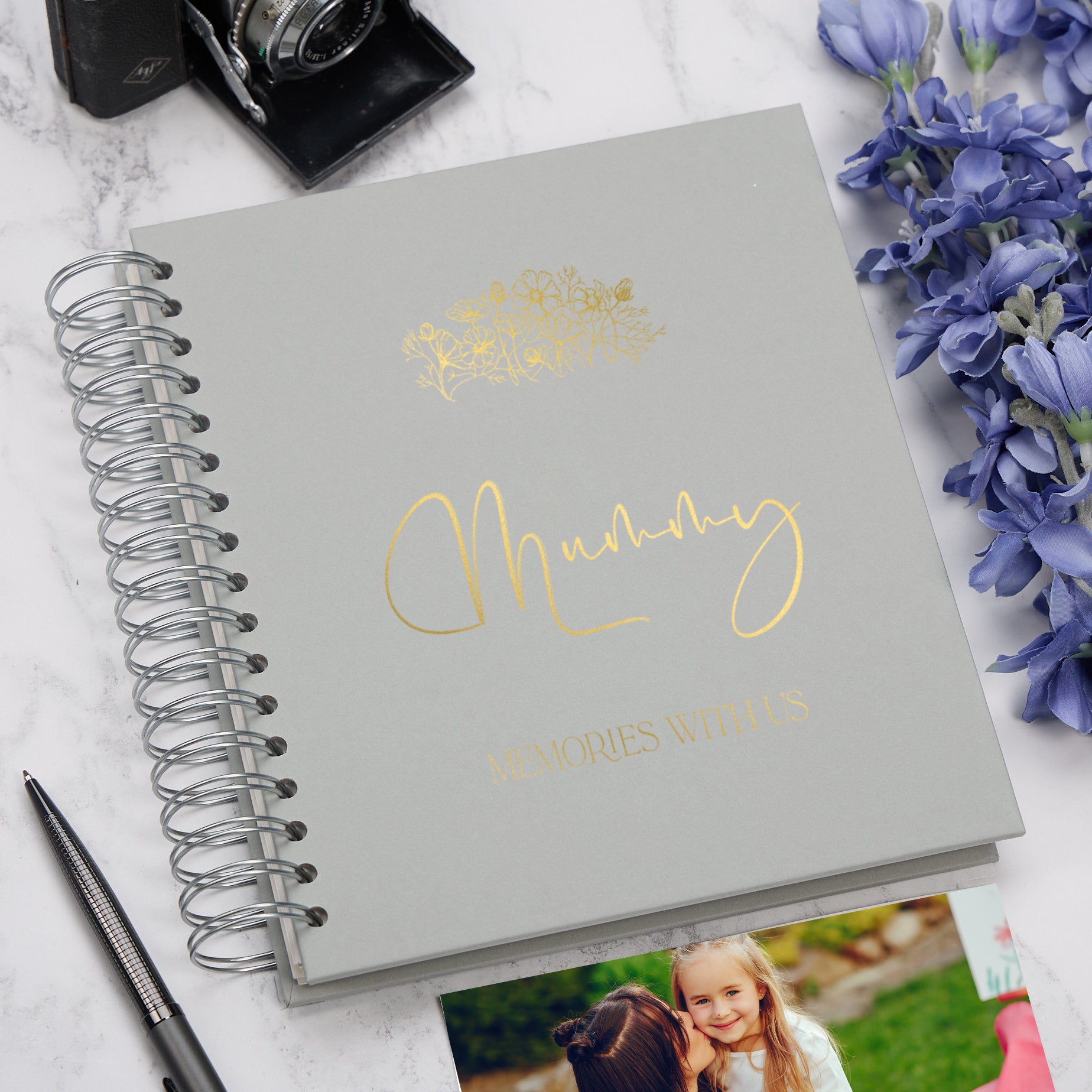 Personalised Large Mummy Photo Album With Sentiment Multiple Colours Photo Album ukgiftstoreonline Grey 4x6 Inch Album