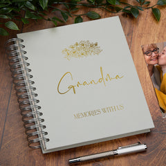 Personalised Large Grandma Photo Album With Sentiment Multiple Colours Photo Album ukgiftstoreonline Grey 4x6 Inch Album
