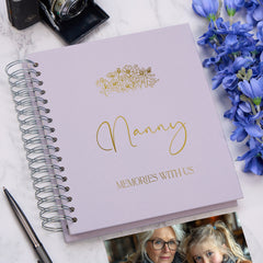 Personalised Large Nanny Photo Album With Sentiment Multiple Colours