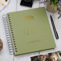 Personalised Large Nan Photo Album With Sentiment Multiple Colours Photo Album ukgiftstoreonline Olive 4x6 Inch Album