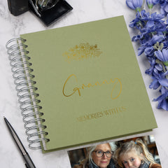 Personalised Large Granny Photo Album With Sentiment Multiple Colours Photo Album ukgiftstoreonline Olive 4x6 Inch Album