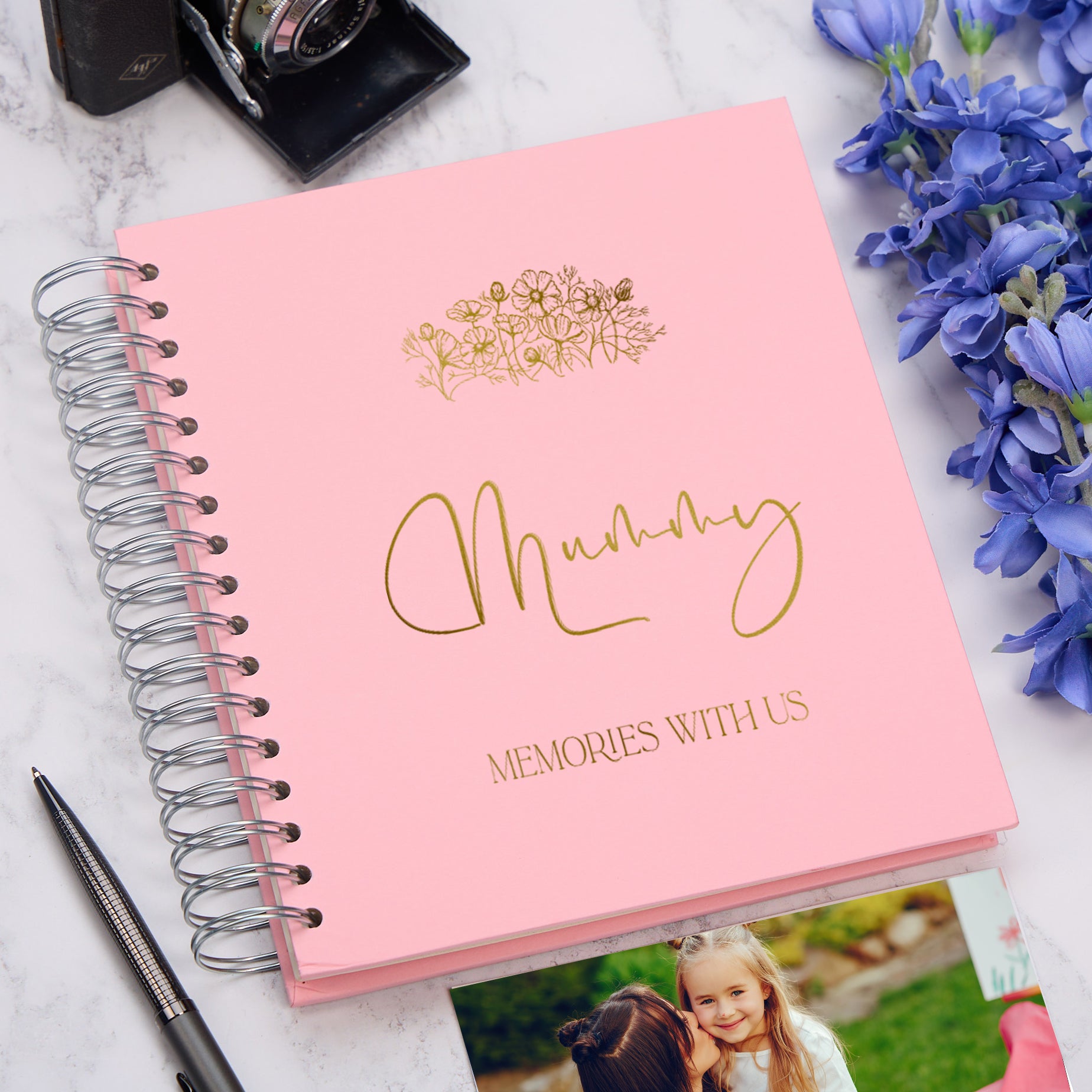 Personalised Large Mummy Photo Album With Sentiment Multiple Colours Photo Album ukgiftstoreonline Pink 4x6 Inch Album