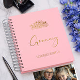 Personalised Large Granny Photo Album With Sentiment Multiple Colours Photo Album ukgiftstoreonline Pink 4x6 Inch Album