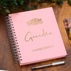 Personalised Large Grandma Photo Album With Sentiment Multiple Colours Photo Album ukgiftstoreonline Pink 4x6 Inch Album