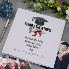 Personalised Congratulations Graduation Photo Album With Linen Cover