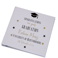 Personalised Graduation Photo Album With Linen Cover Star Design