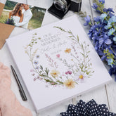Personalised Large Linen Self-Adhesive Wedding Photo Album Memory Storage Keepsake Album Delicate Floral Design Linen Photo Album ukgiftstoreonline