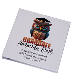 Personalised Graduation Large Photo Album Linen Cover With Owl