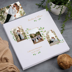 Personalised Large Wedding Photo Album Linen Cover Photo Storage With Custom Photo Design