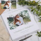 Large Personalised Linen Wedding Photo Album Custom Photos Memory Storage Album With Leaves