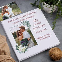 Personalised 40 Years Together Large Linen Photo Album Custom Photos Memory Keepsake Album Anniversary Couple Gift