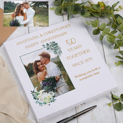 Personalised 50 Years Together Large Linen Photo Album Custom Photos Memory Keepsake Album Anniversary Couple Gift