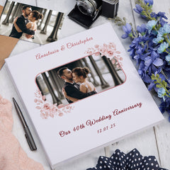 Personalised Our 40th Wedding Anniversary Linen Photo Album Custom Photo Keepsake Couple Gift