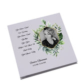 Personalised Large Linen Photo Funeral Condolence Memorial Album Green & Gold Frame