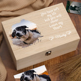 Personalised Pet Memorial Remembrance Wooden Keepsake Box With Photo For Pet Lovers Custom Condolence & Sympathy Treasure Gift